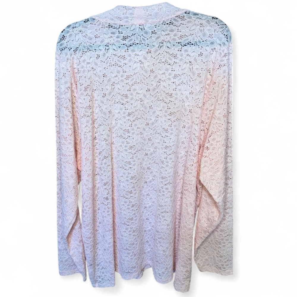 Stretch Lace Tunic Top Size 3 Torrid Light Pink – Feminine Long Sleeve - Picture 3 of 6